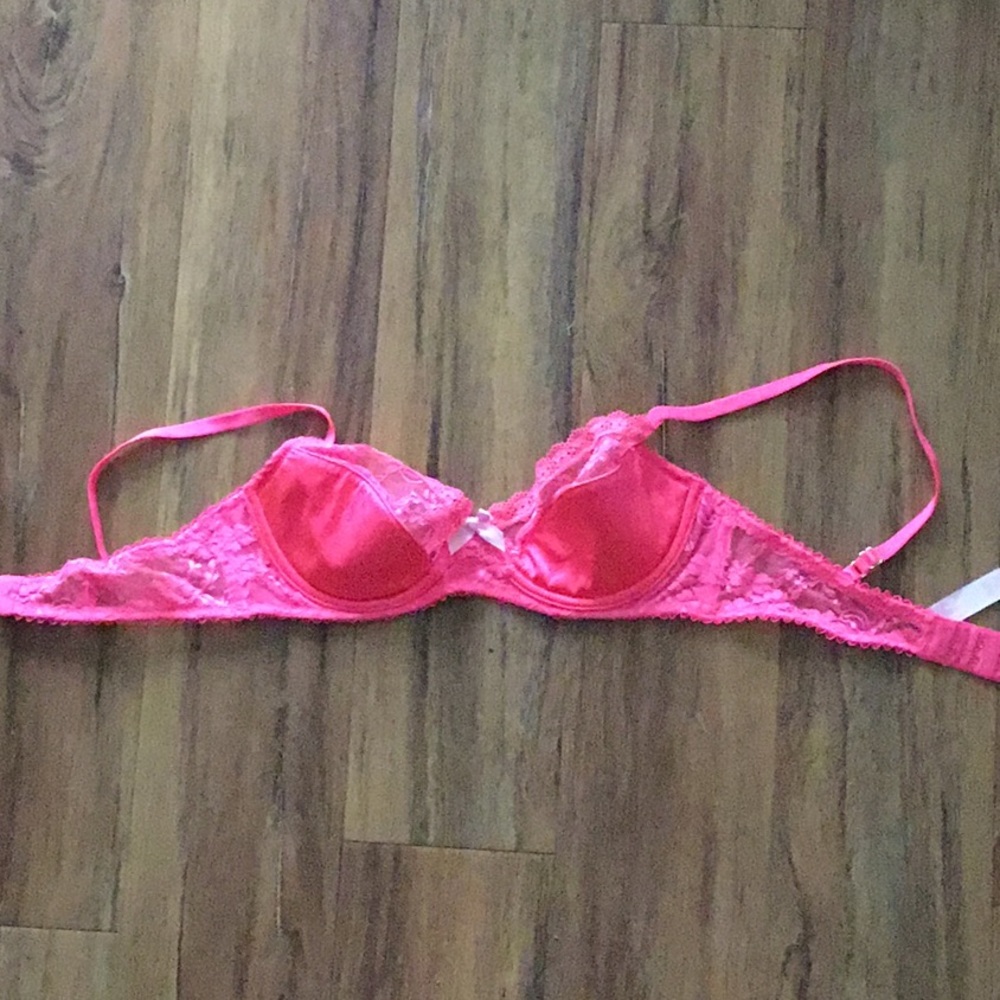 Pink laced bra